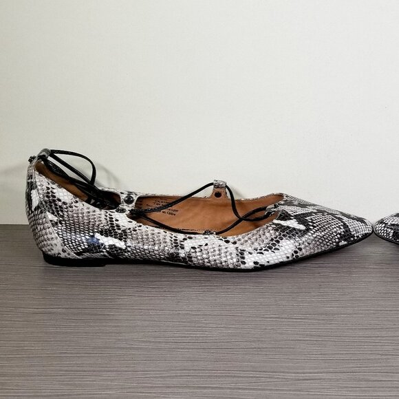 Halogen Owen Ghillie Flat. Snakeskin Black & White Print, Womens Size 9.5 M - Picture 6 of 12